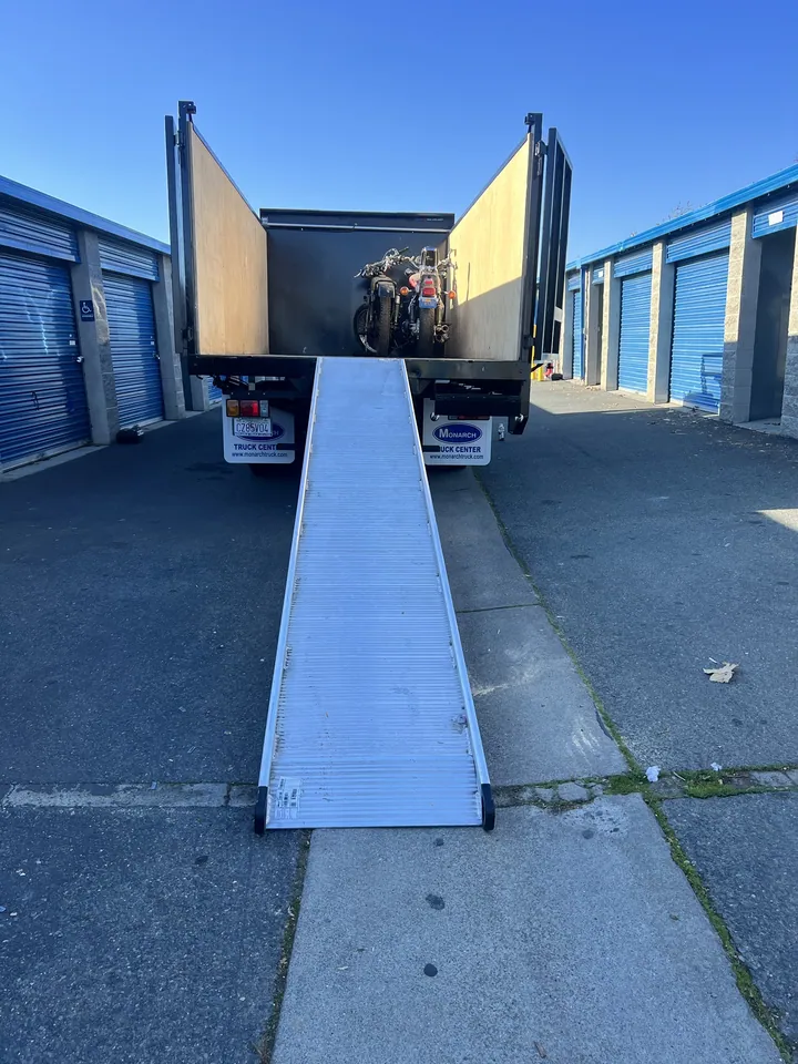 The ramp goes down for anything heavy enough that carrying it would be a bad idea.