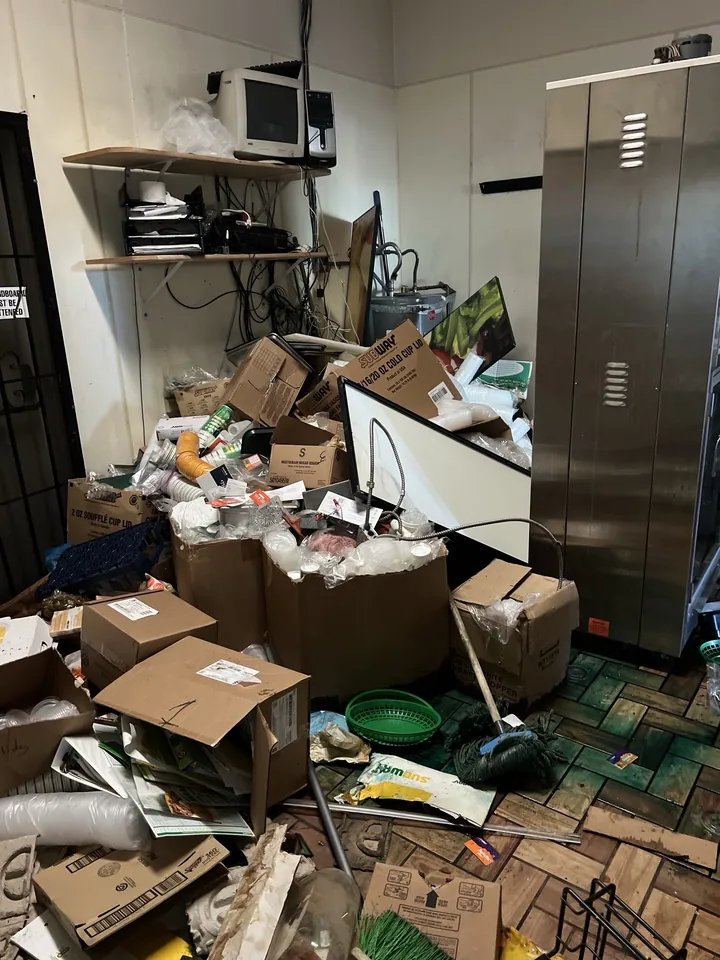 Before. A back room that had to be completely clear by a deadline.