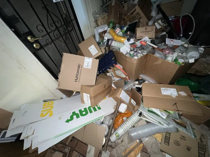 Everything staged by the door first, then carried out in one steady run.